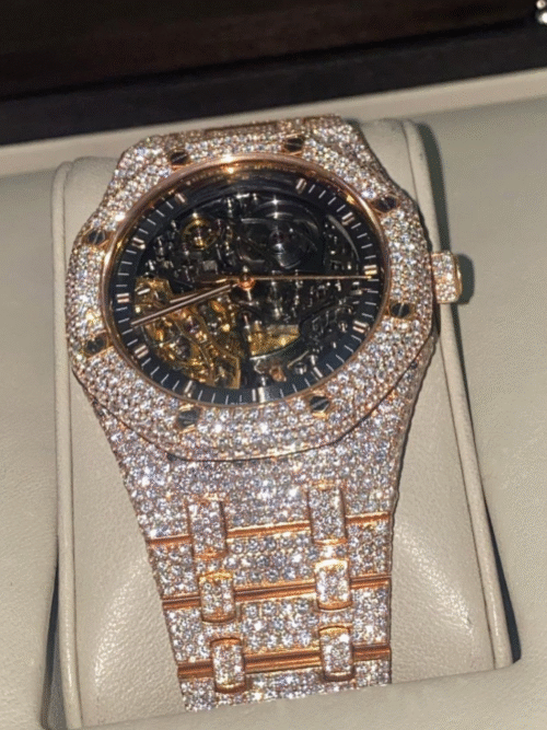 Classic Moissanite Diamond Iced Out Bust Down Automatic Watch