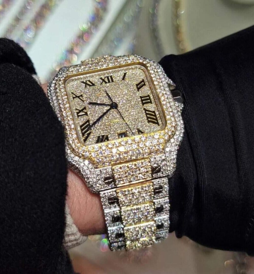 Designer Moissanite Watch with Premium Iced Stones