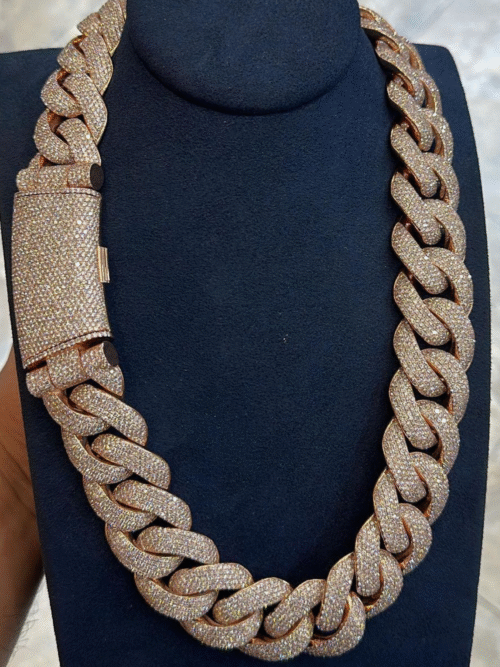 22mm mens silver cuban link chain