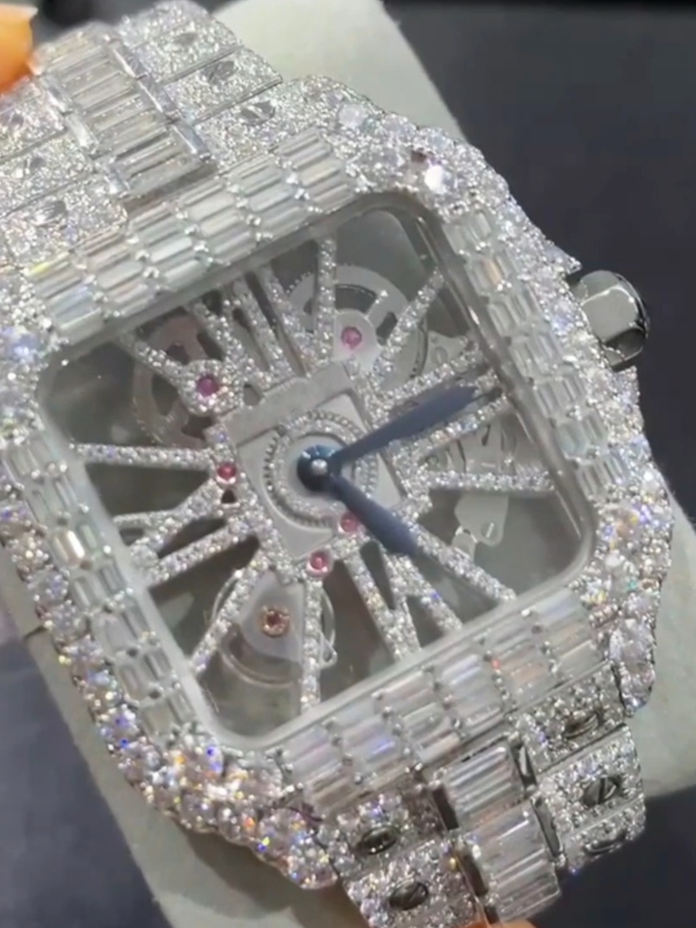 Men's 14K White Gold Plated 44MM Watch