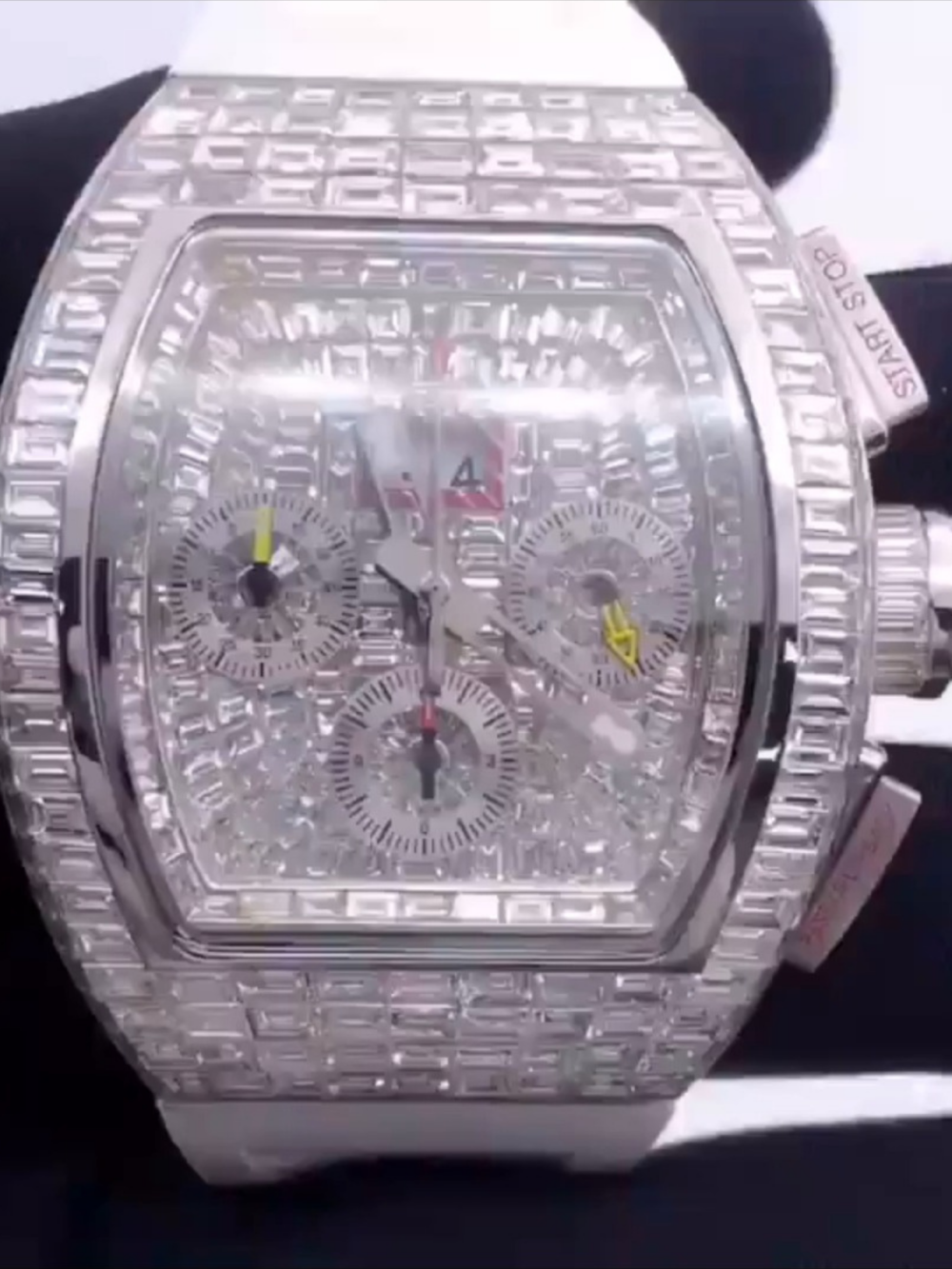 Ultimate Shine Moissanite Iced Out Watch with Silicone Band