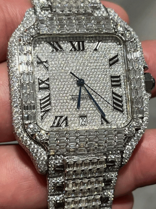 Stainless Steel Hip Hop VVS Moissanite Watch for Party