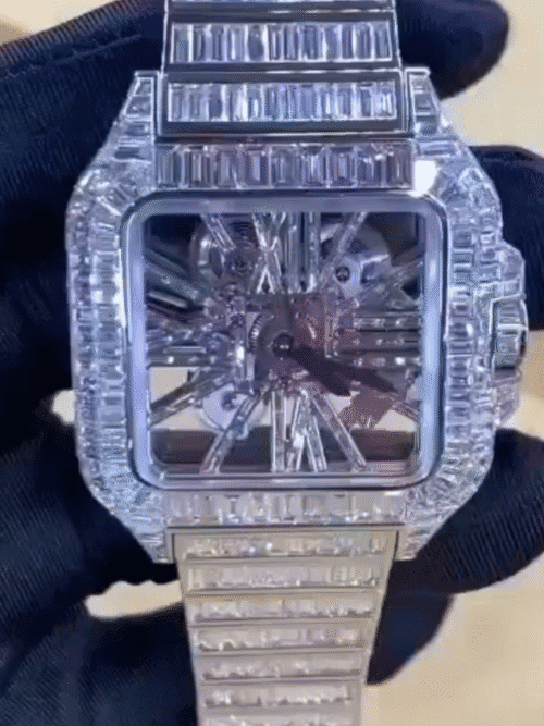Iced Out Moissanite Watch Hip Hop Automatic Watch For Men