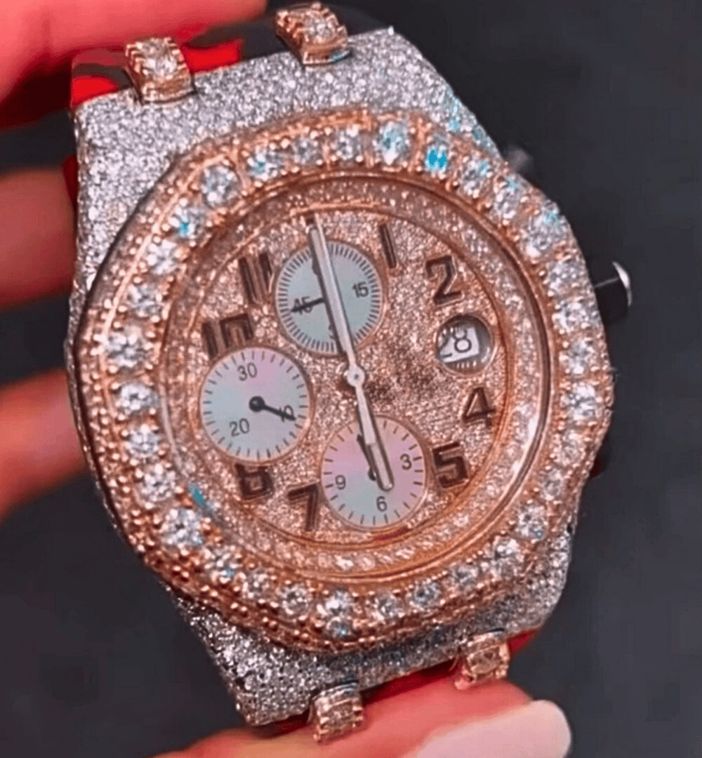 Iced-Out Bust Down VVS Moissanite Fashionable Watch