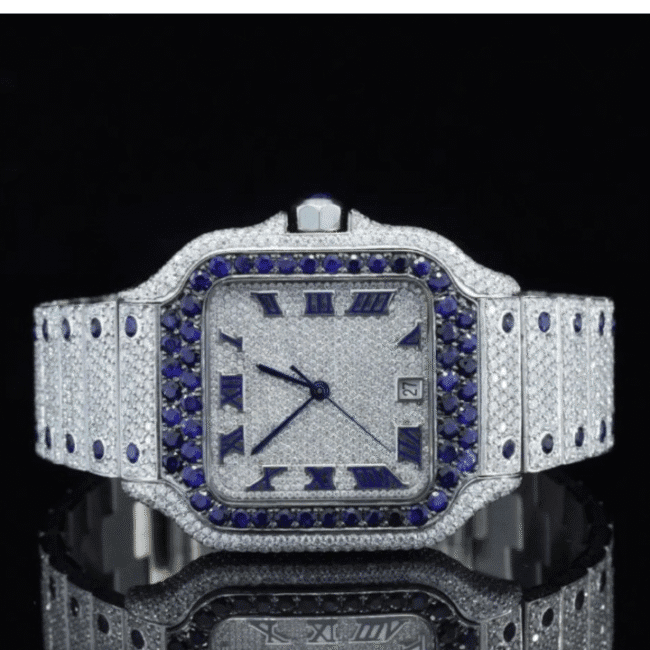 Stainless Steel Iced Out VVS Moissanite Watch for Party