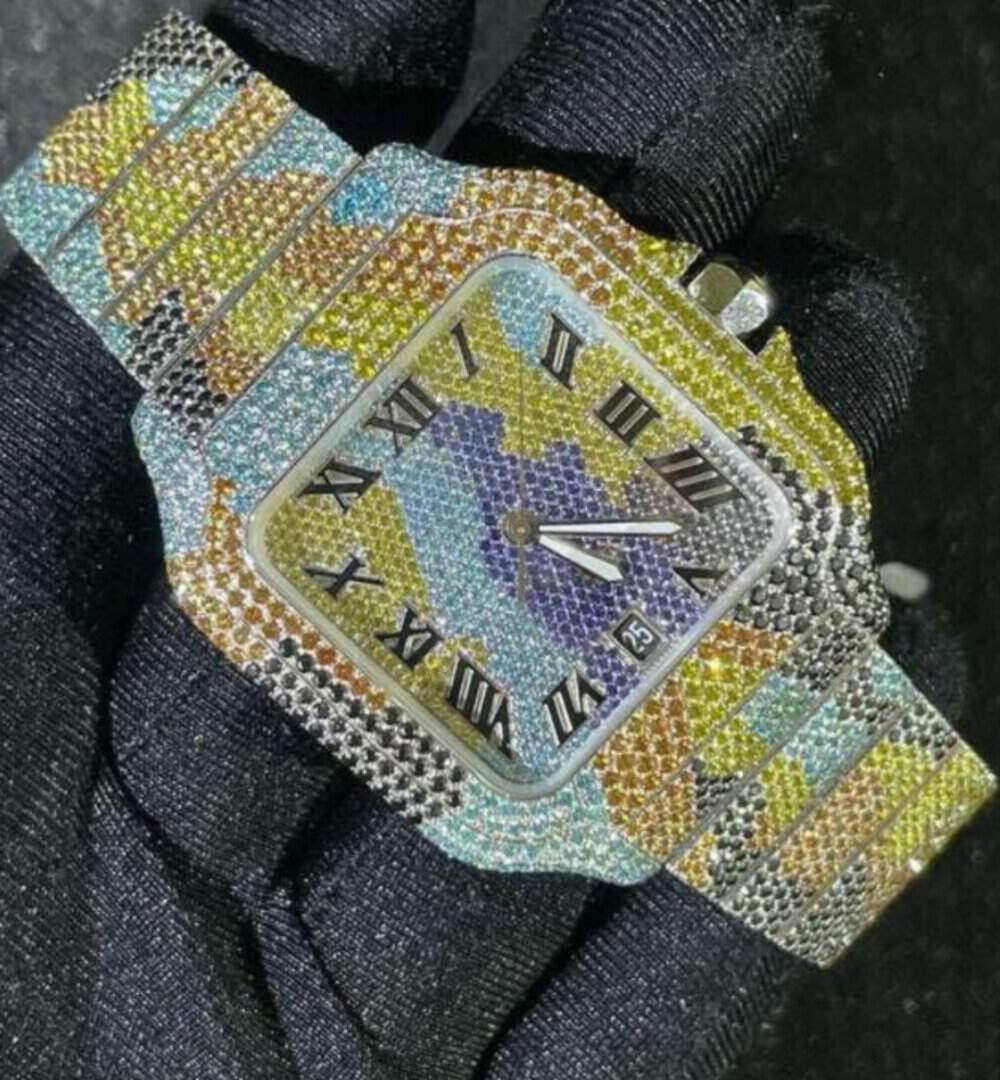 Full Stone Moissanite Watch for Modern Fashion