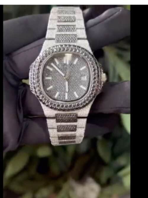 Stainless Steel Iced Out VVS Moissanite Watch