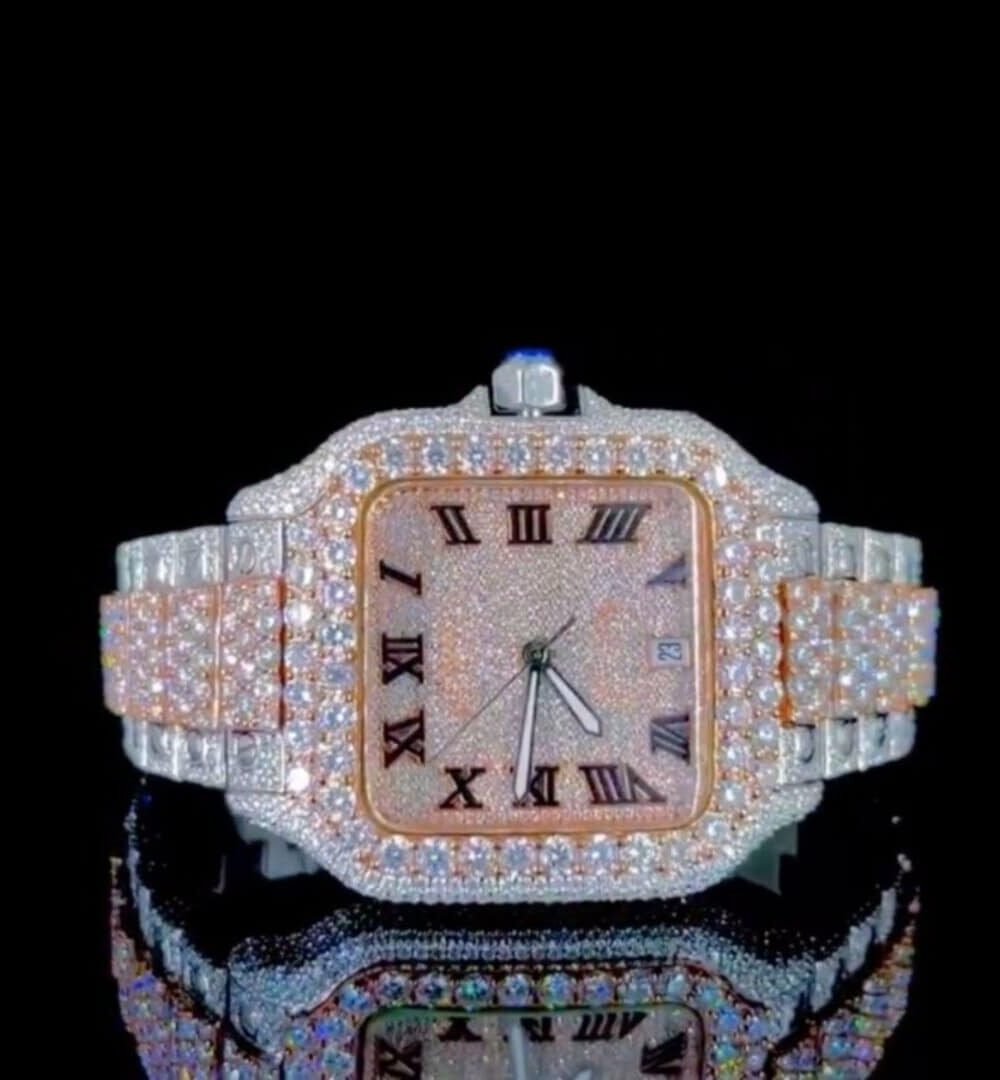 Moissanite Iced Out Stainless Steel Men’s Watch