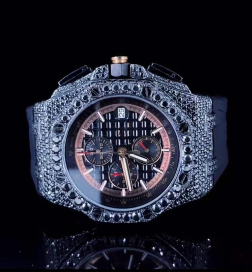 Premium Moissanite Iced Out Silicone Band Watch