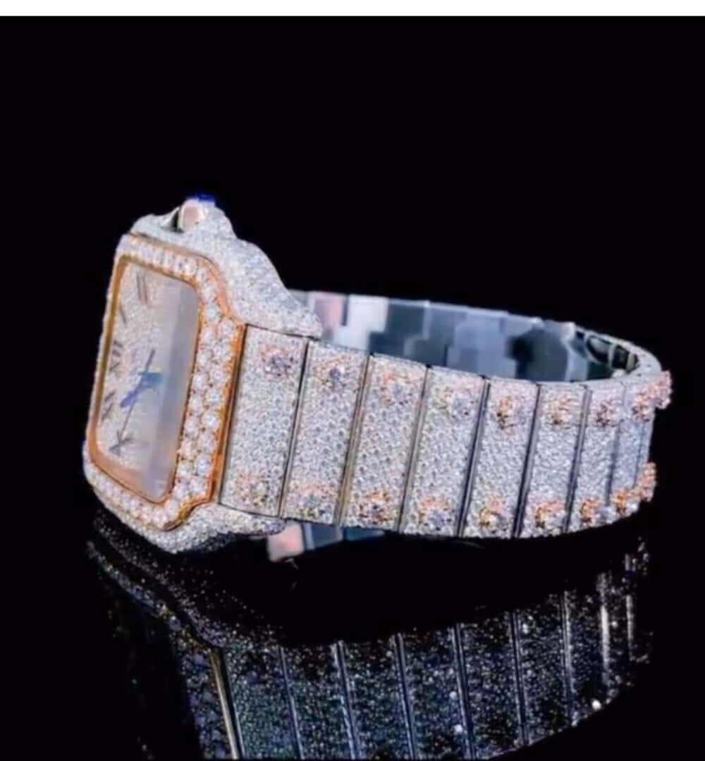 Women’s Moissanite Bust Down Chronograph Watch