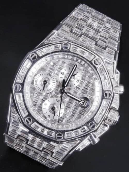 Classic Moissanite Diamond Iced Out Bust Down Automatic Watch