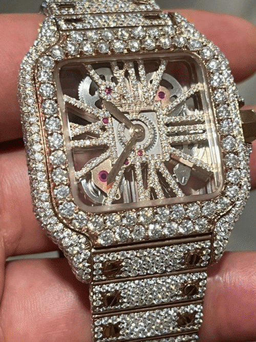 Iced Out Moissanite Watch Hip Hop Automatic Watch For Men