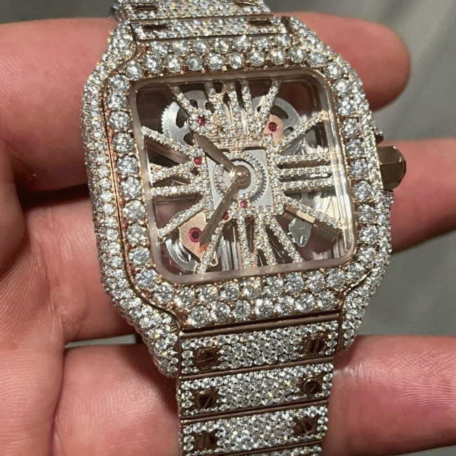Iced Out Moissanite Watch Hip Hop Automatic Watch For Men