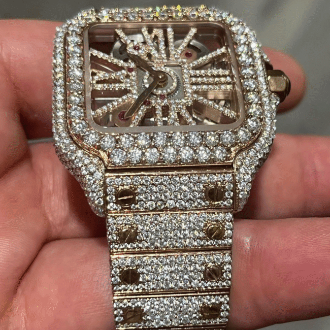 Iced Out Moissanite Watch Hip Hop Automatic Watch For Men - Image 3