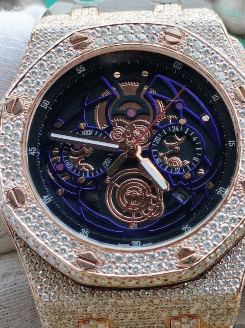 iced out moissanite watch