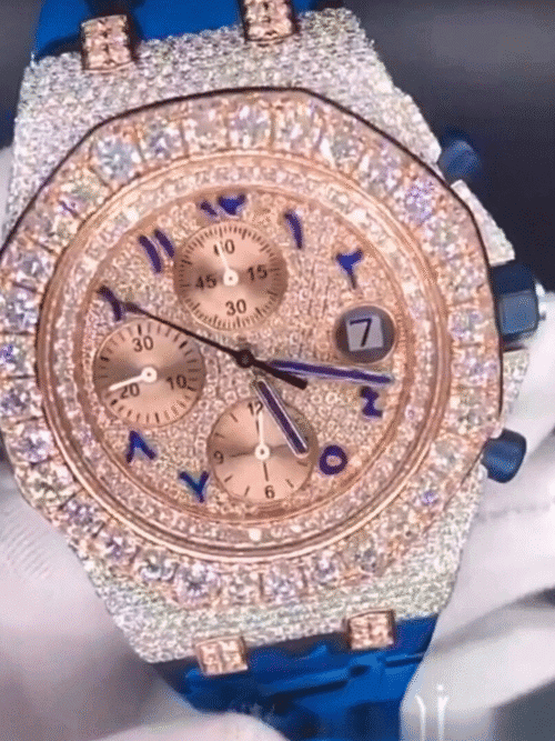 Classic Moissanite Diamond Iced Out Bust Down Automatic Watch