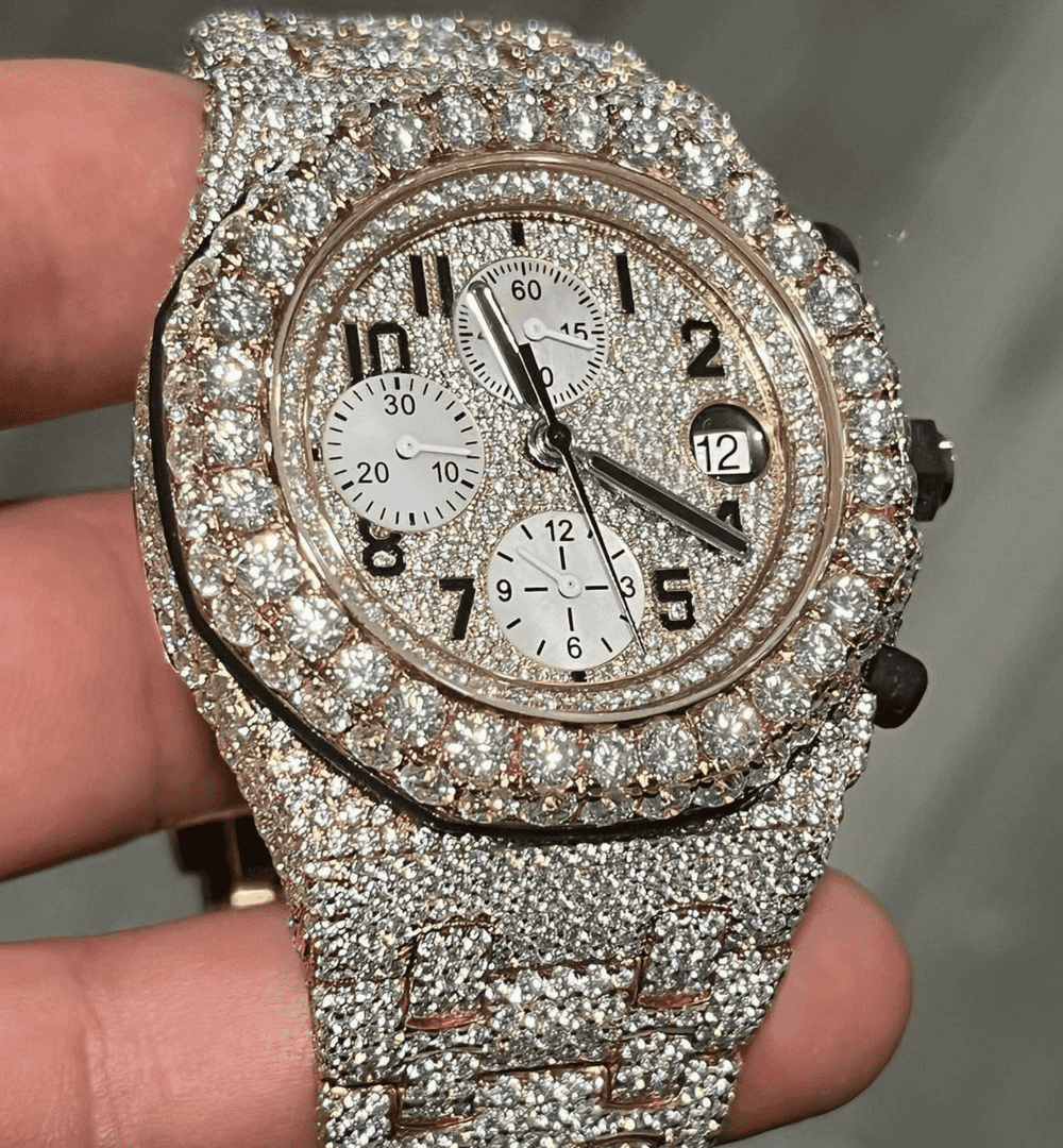 Stainless Steel VVS Moissanite Watch for Gift