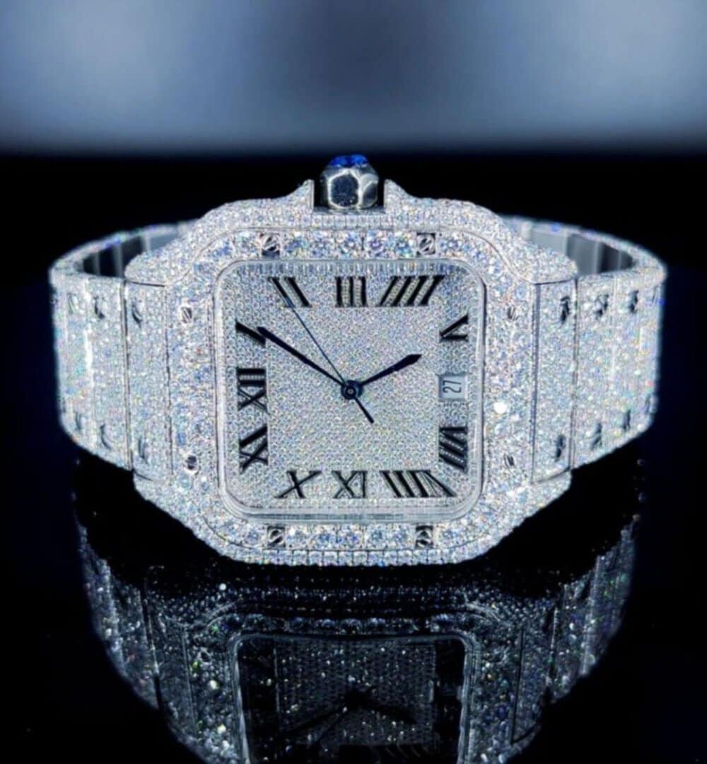 Diamond Moissanite Bust Down Watch – Iced Out Style