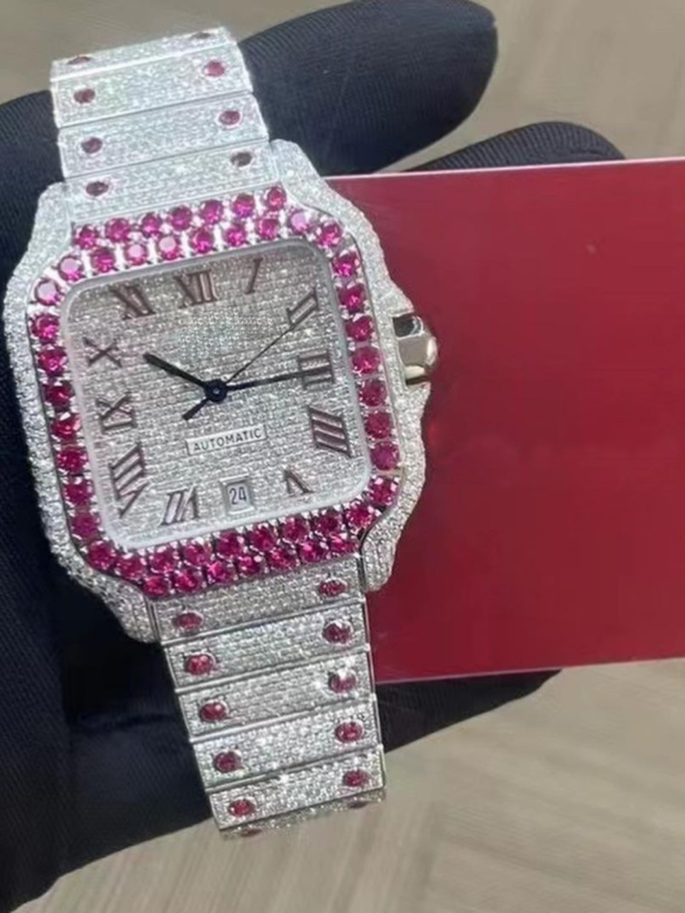 Iced Out Moissanite Bust Down Watch for Ultimate Bling