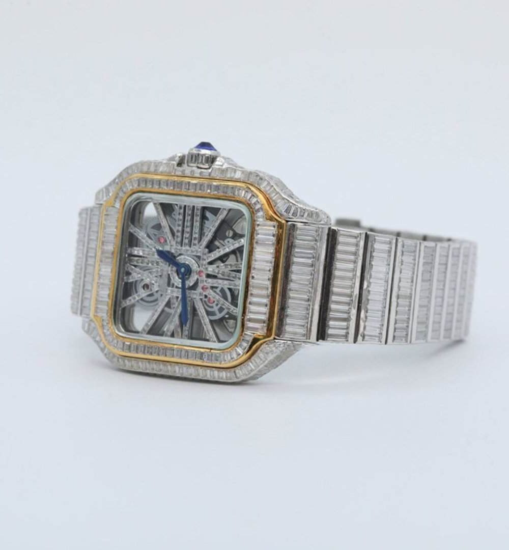 Classic Moissanite Watch with Modern Iced Detailing