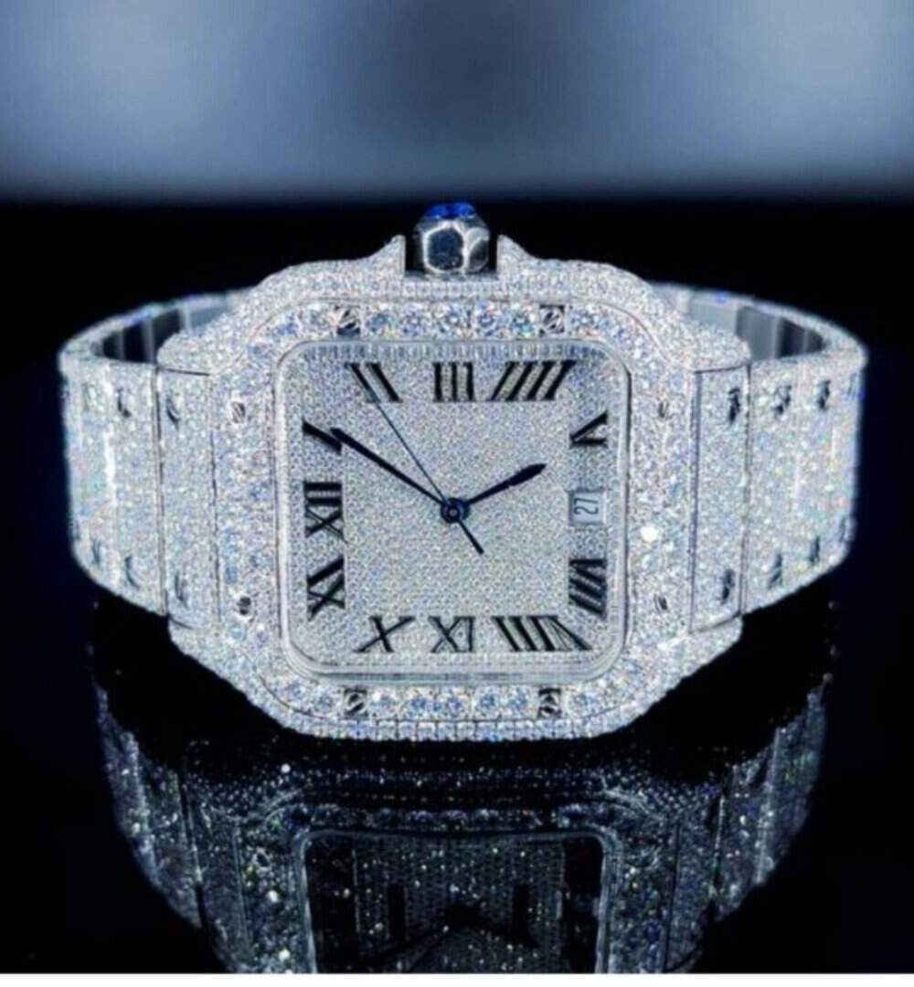 Luxury Fully Iced Moissanite Watch