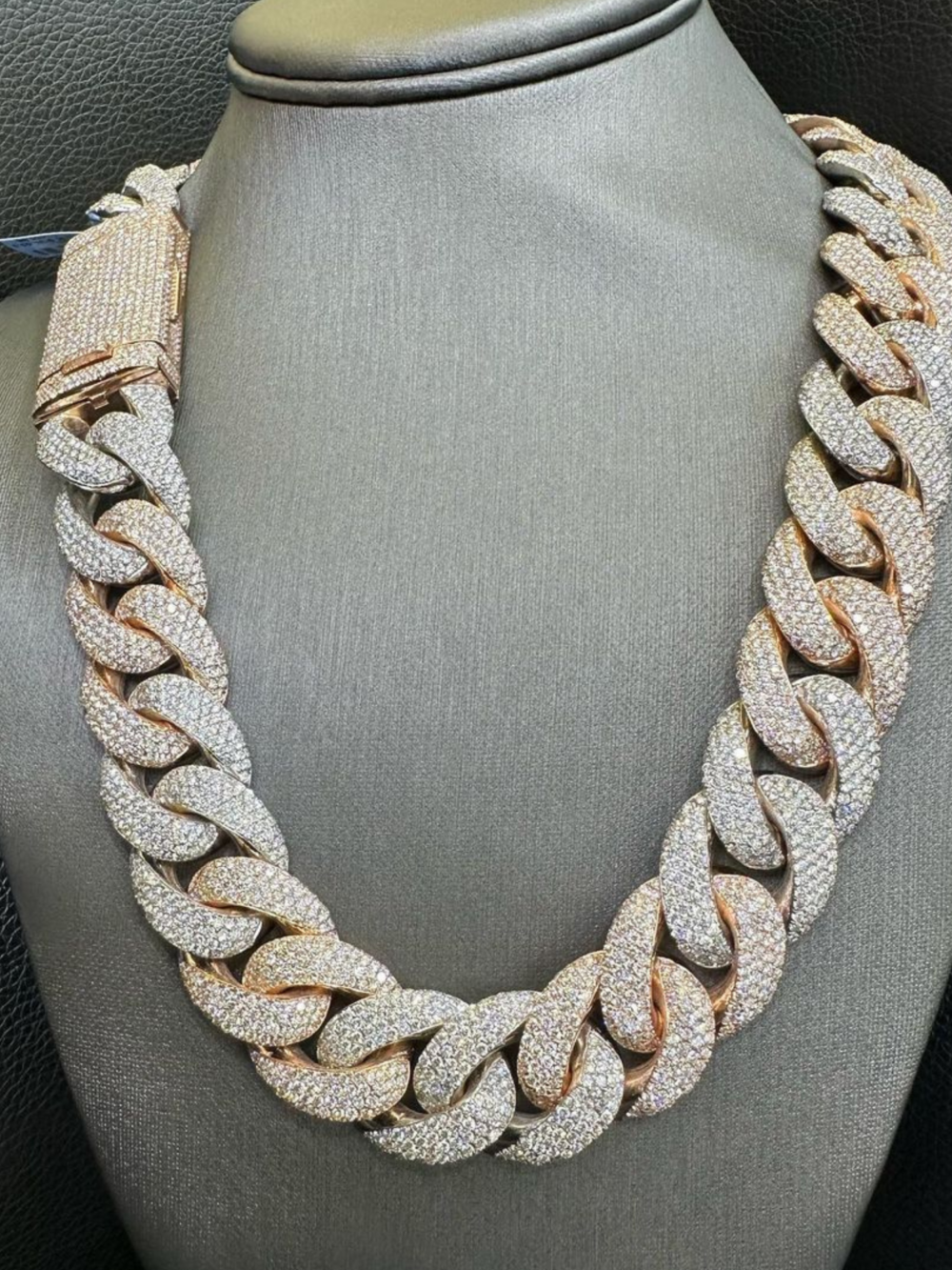 22mm Mens Moissanite Cuban Link Chain