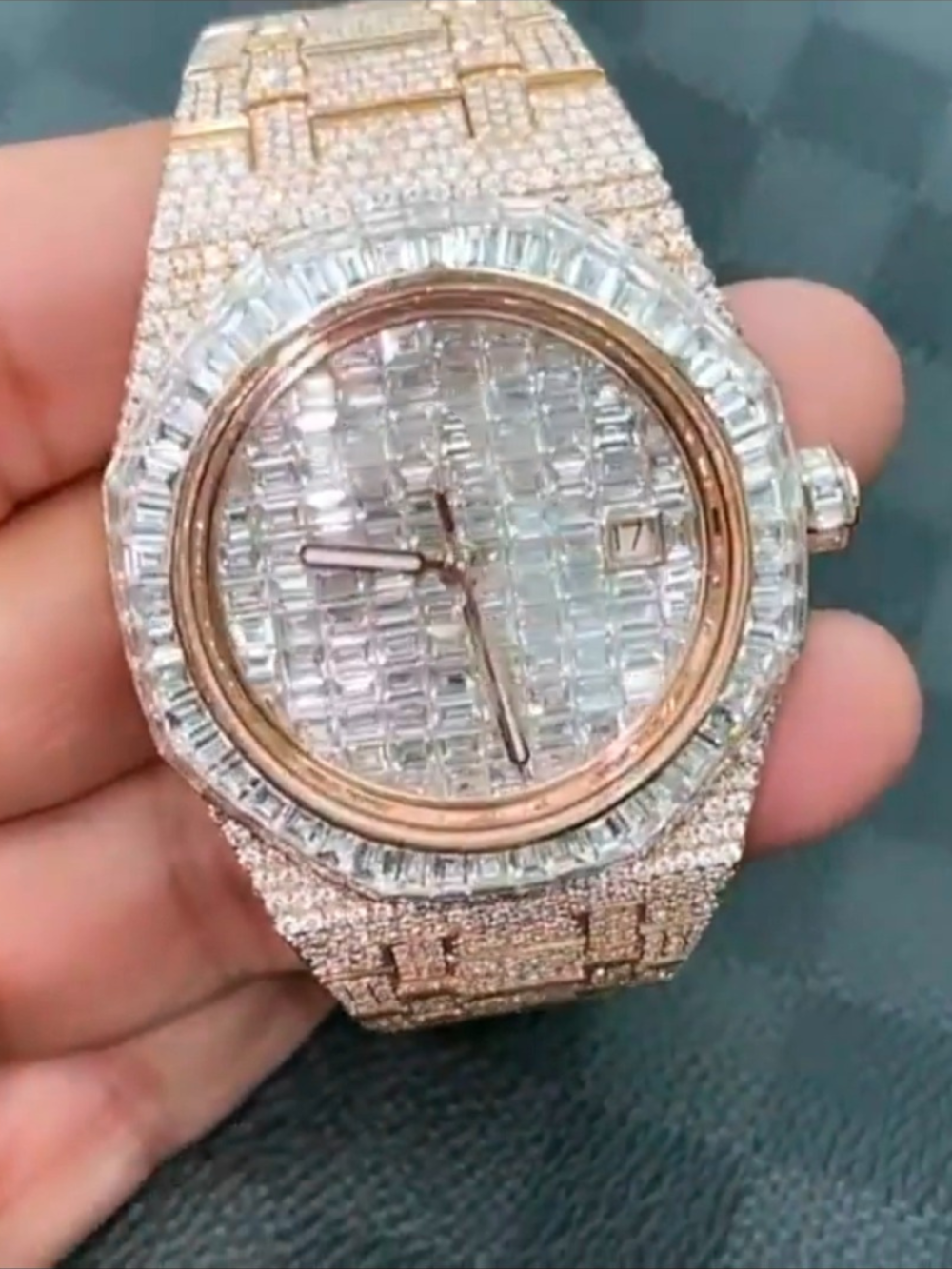 Stainless Steel Iced Out VVS Moissanite Men's Watch