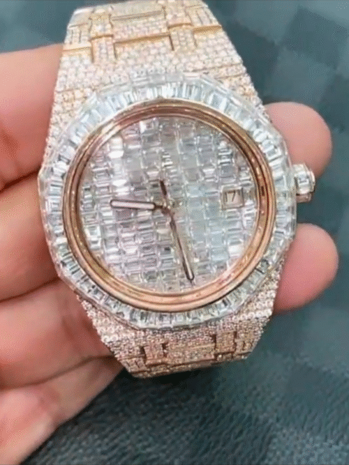 Stainless Steel Iced Out VVS Moissanite Watch for Men
