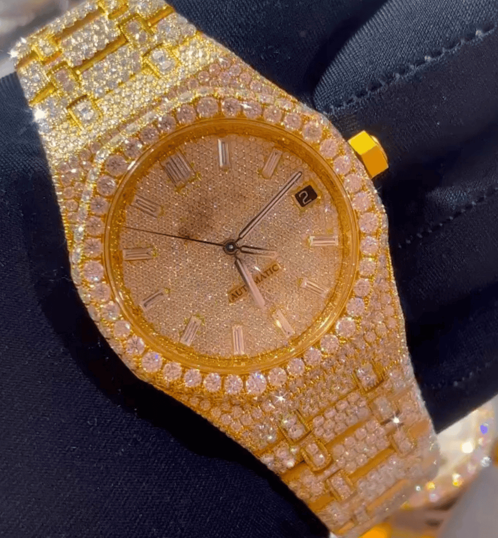 Stainless Steel Iced Out VVS Moissanite Watch for Unisex