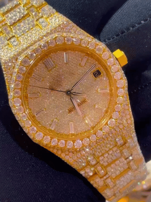 Stainless Steel Iced Out VVS Moissanite Watch for Unisex