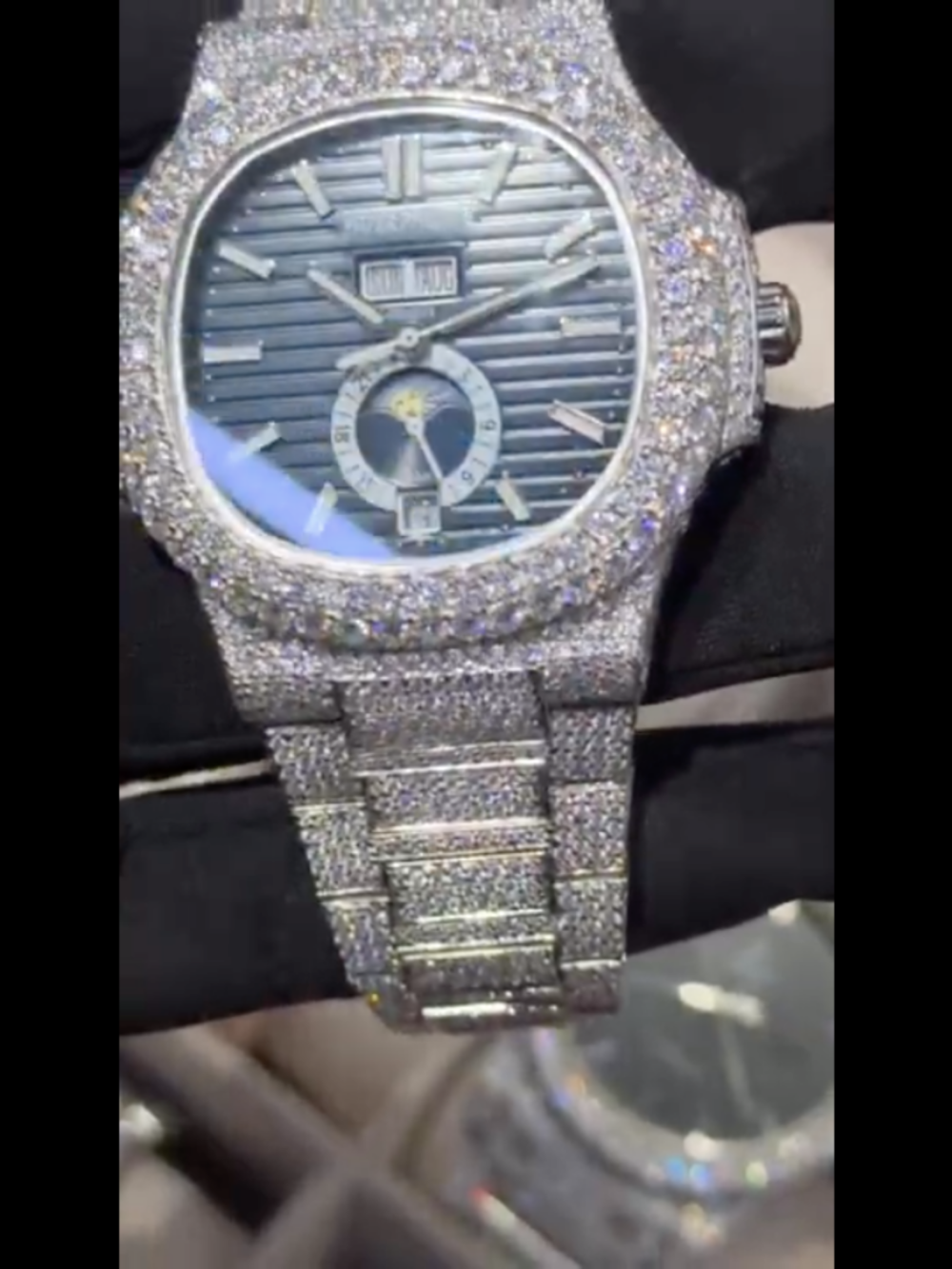 Crystal-Look Iced Moissanite Watches for Men & Women