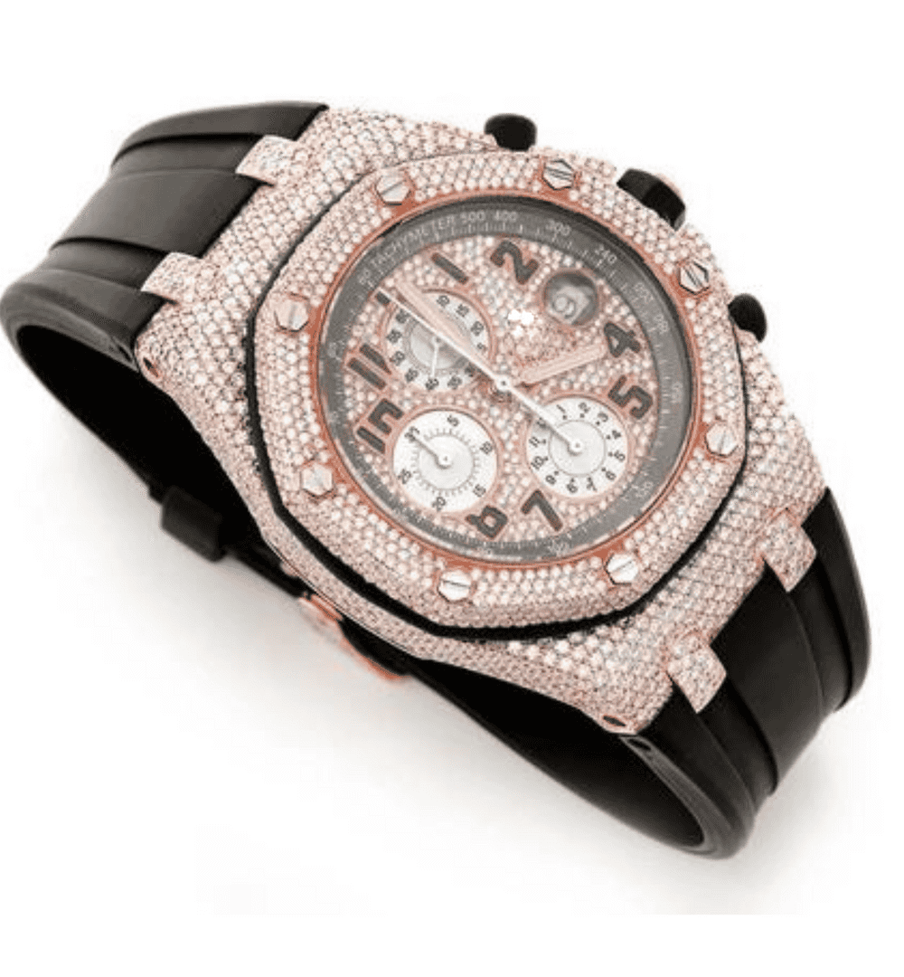 Iced Out Moissanite Watch with Comfortable Silicone Band