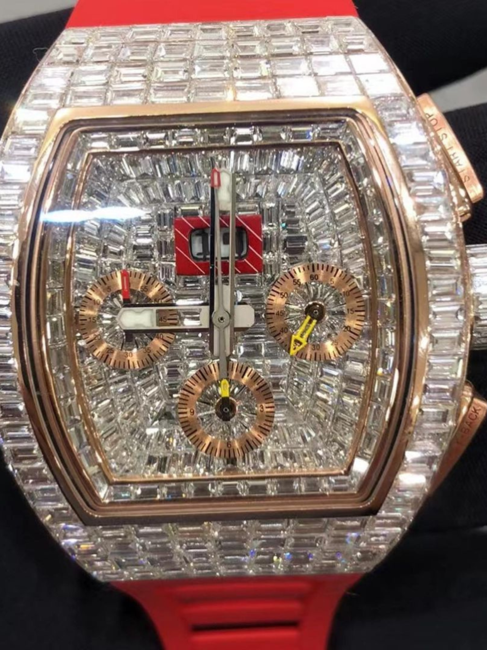 bust down moissanite steel vvs iced out watch