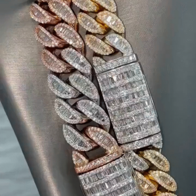 18mm mens silver cuban link chain - Image 2