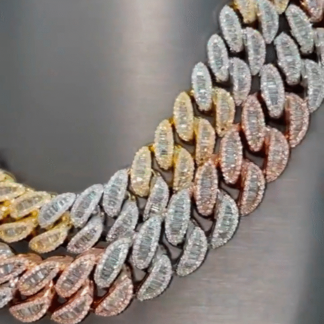 18mm mens silver cuban link chain - Image 3