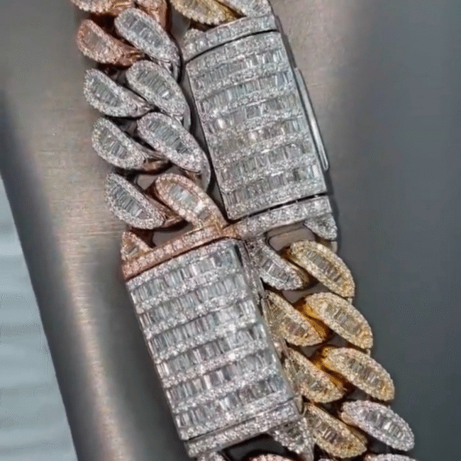 18mm mens silver cuban link chain - Image 4