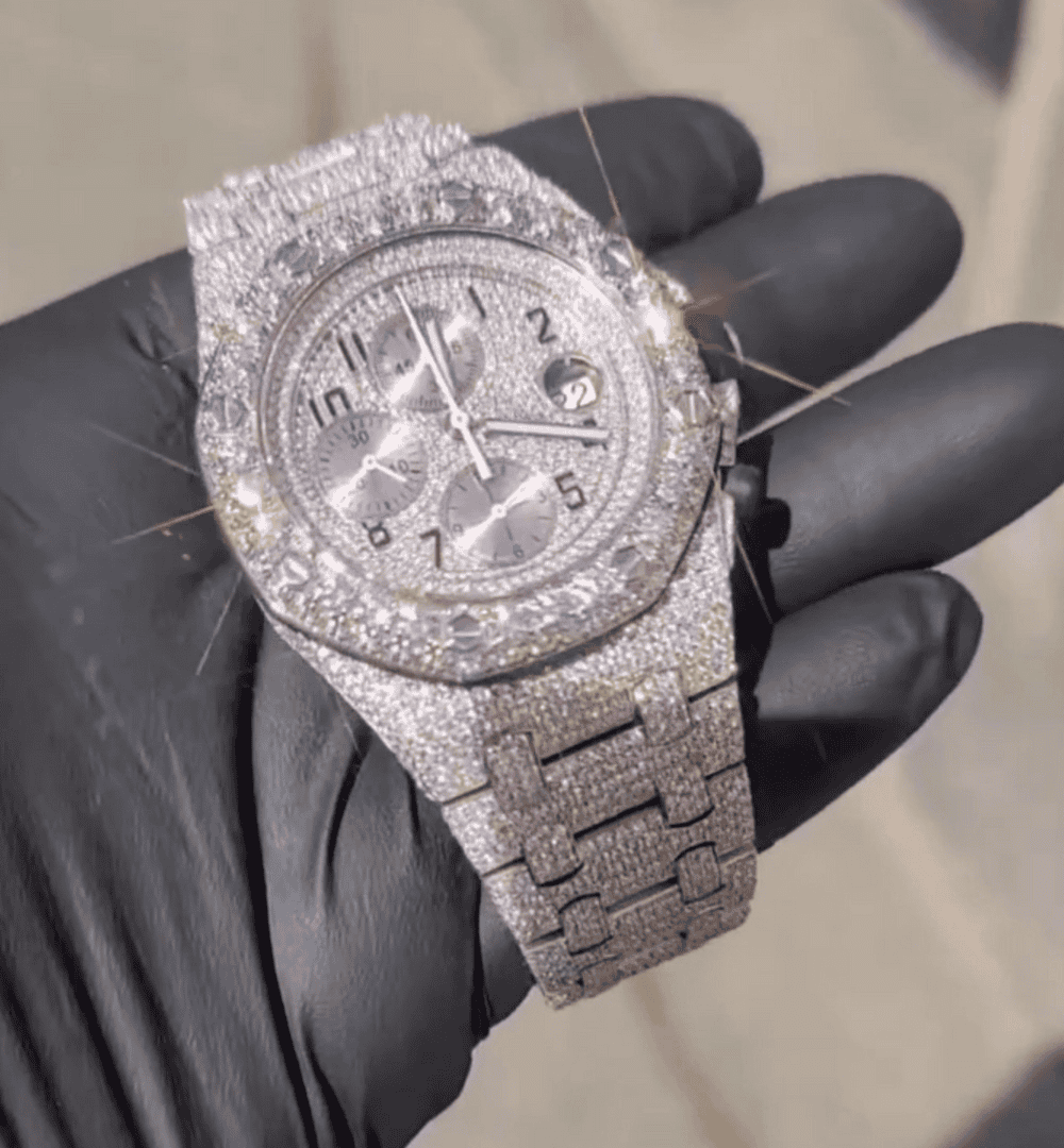 Luxury Stainless Steel Moissanite Watch