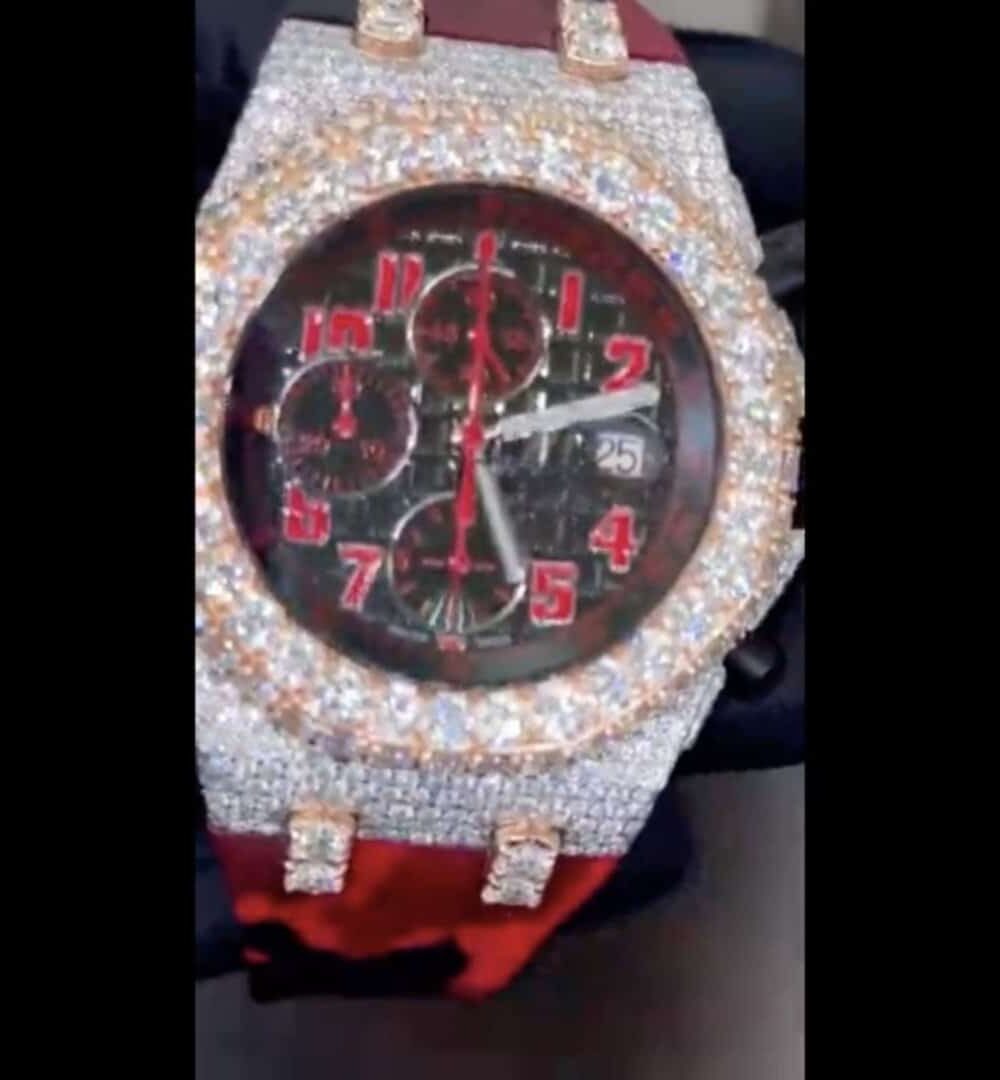 Iced Out Moissanite Watch with Soft Silicone Band