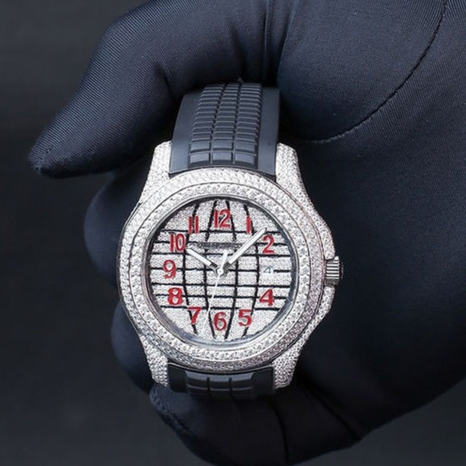 iced out cartier watch