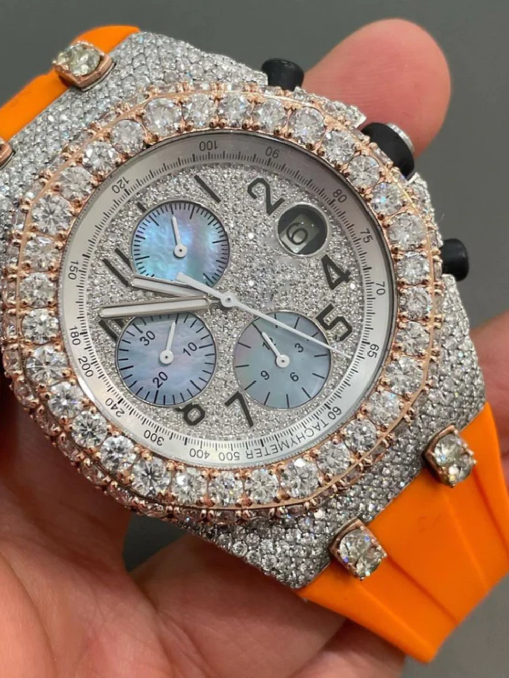 Full Iced Out Diamond Moissanite Luxury Silicone Band