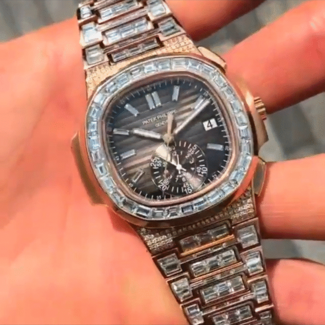 moissanite watch iced out