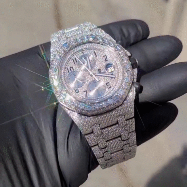41mm moissanite diamond adumarse piguet watch - Image 3