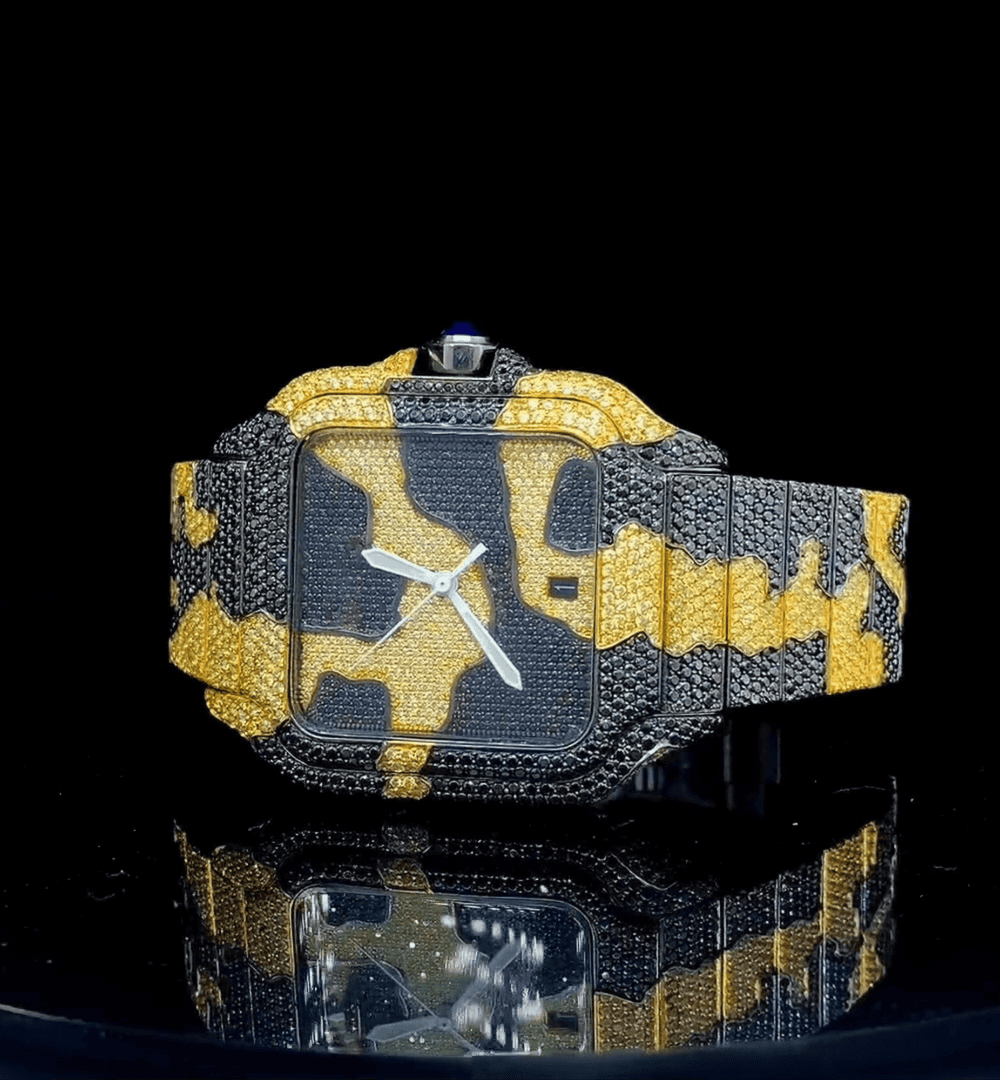 Men’s Stainless Steel Bust Down VVS Moissanite Watch