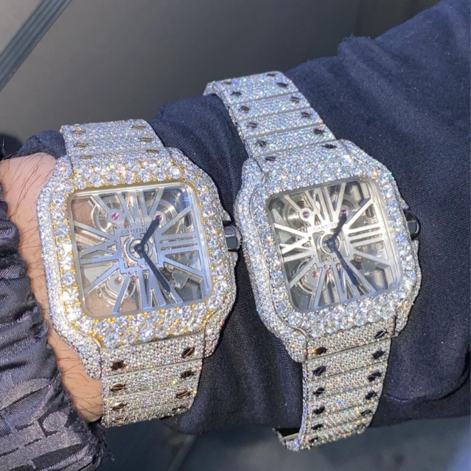 Iced out moissanite watch