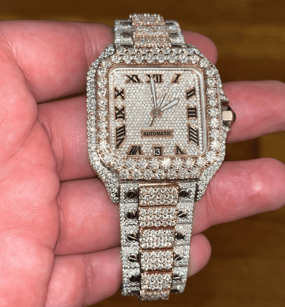 Bust Down Moissanite Watch – Iced Out Luxury