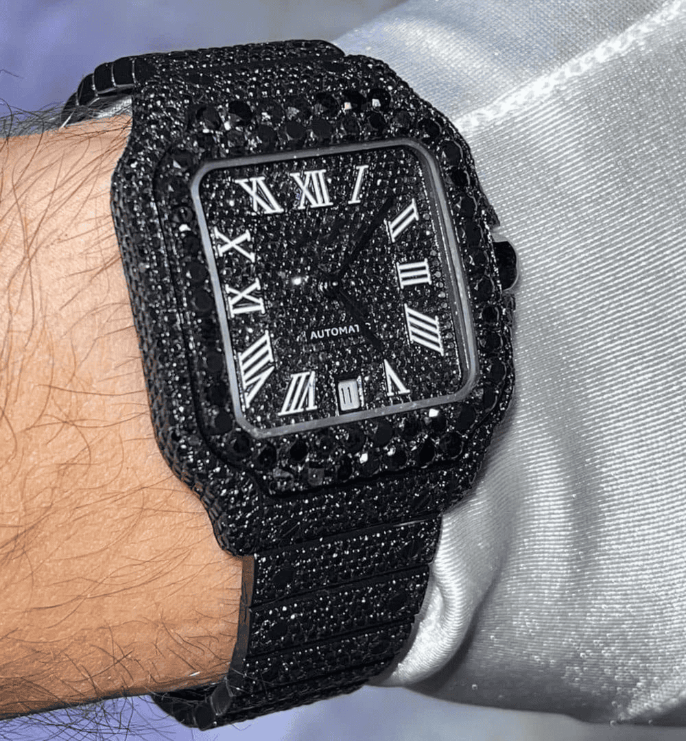 Men's Stainless Steel VVS Moissanite Fully Iced Watch