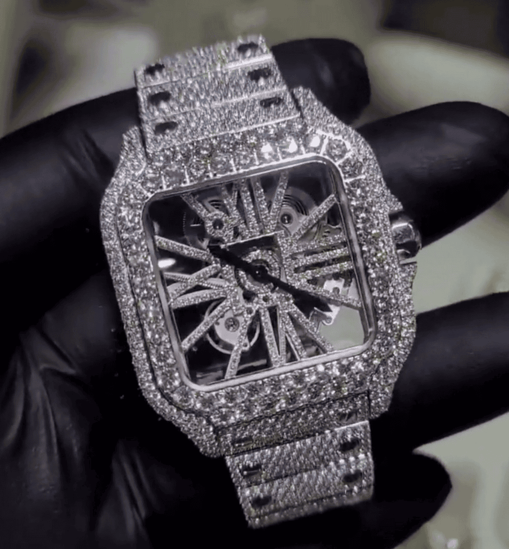 Hip Hop Iced Out Moissanite Watch Men