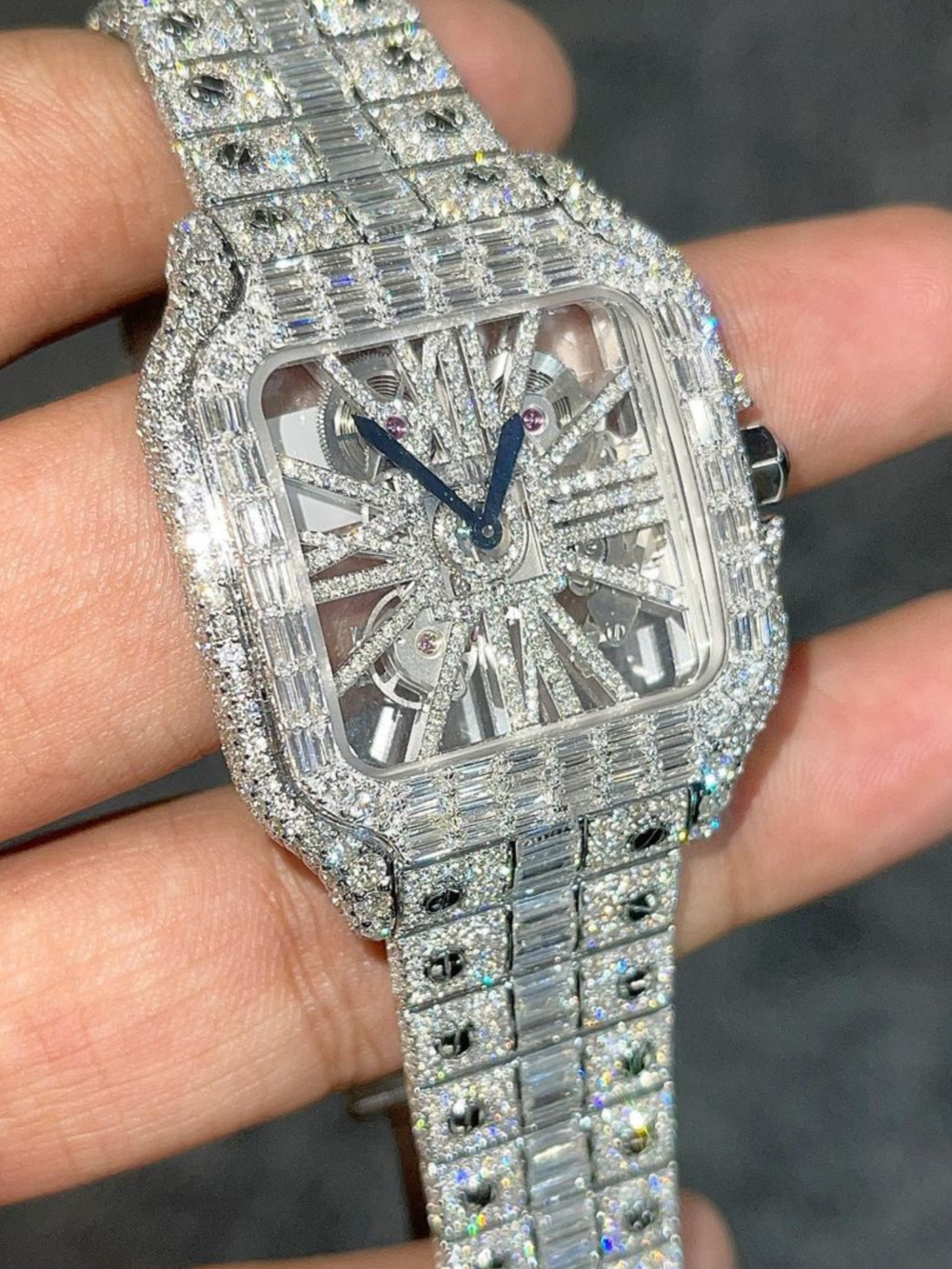 Men's Iced Out Watch (44MM) | 14K White Gold Finish