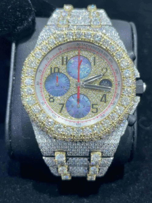 Diamond Moissanite watch - full iced out skeleton