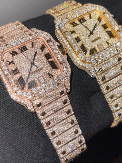 Classic Moissanite Diamond Iced Out Bust Down Automatic Watch